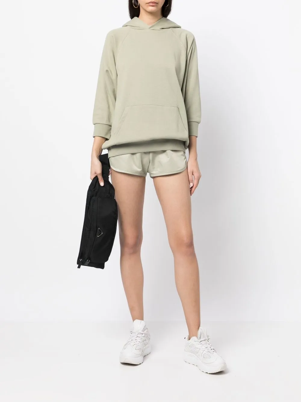  Fear Of God Essentials Logo-patch Mini Shorts - Green 