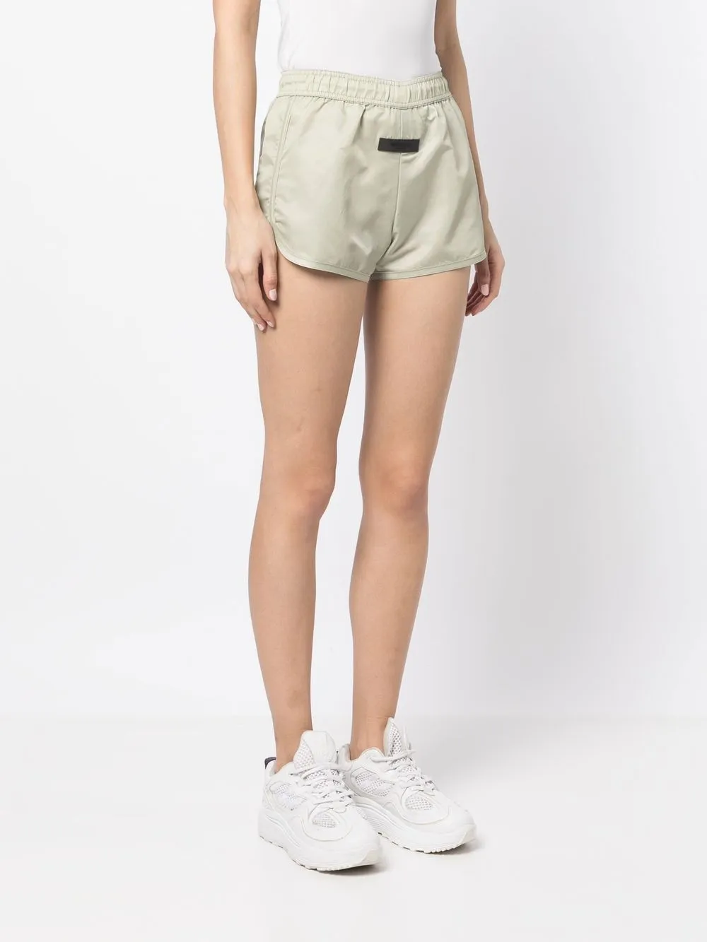  Fear Of God Essentials Logo-patch Mini Shorts - Green 