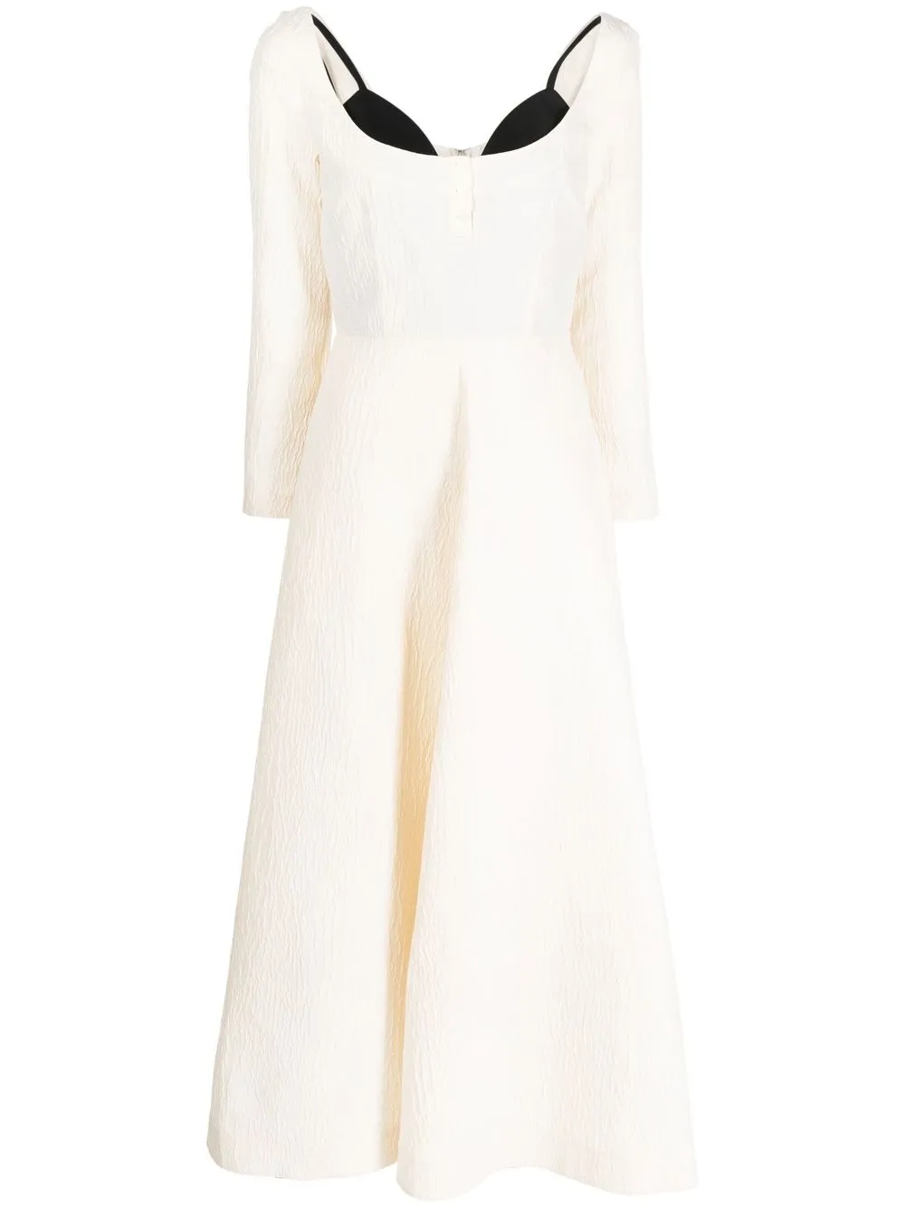 

Rosie Assoulin matelassé-effect flared maxi dress - Neutrals