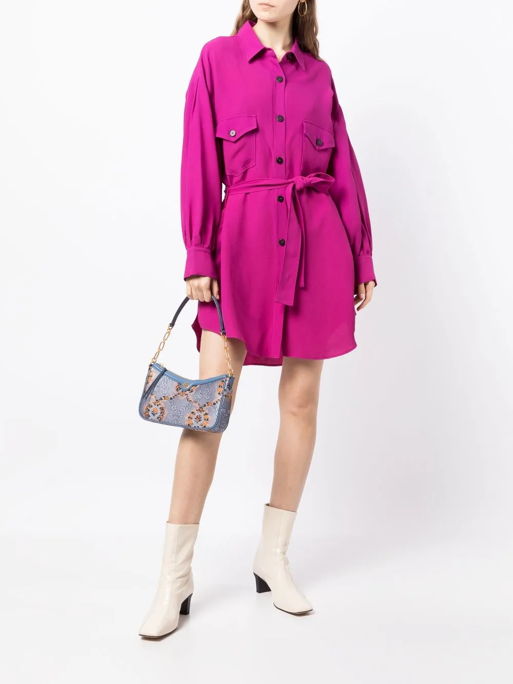 Forte Forte Blousejurk met gestrikte taille - Paars