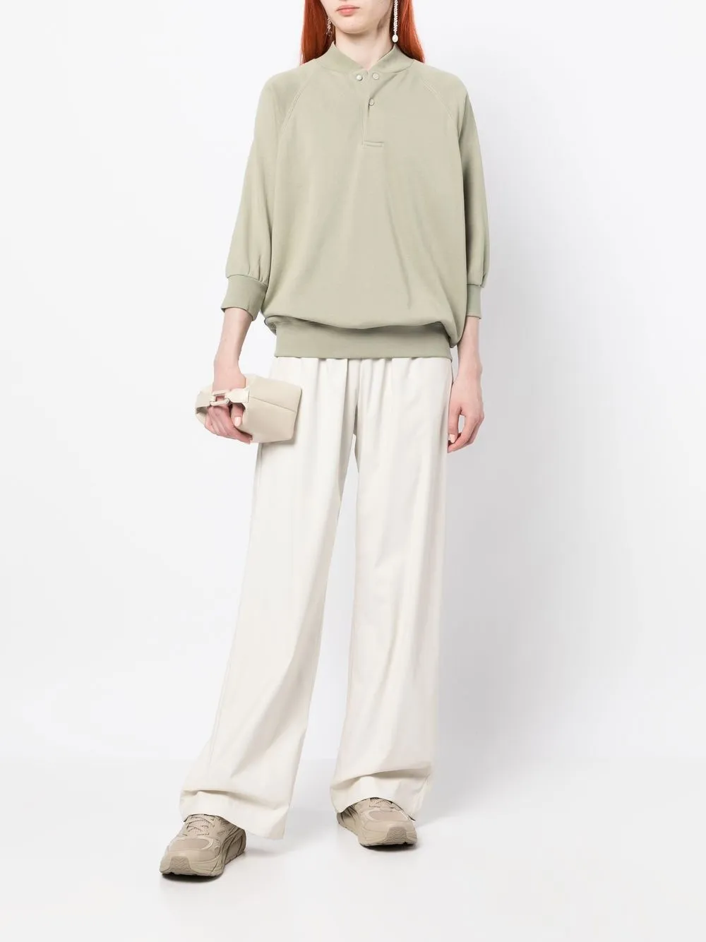  Fear Of God Essentials Sweatshirt Mit Druckknöpfen   Grün 