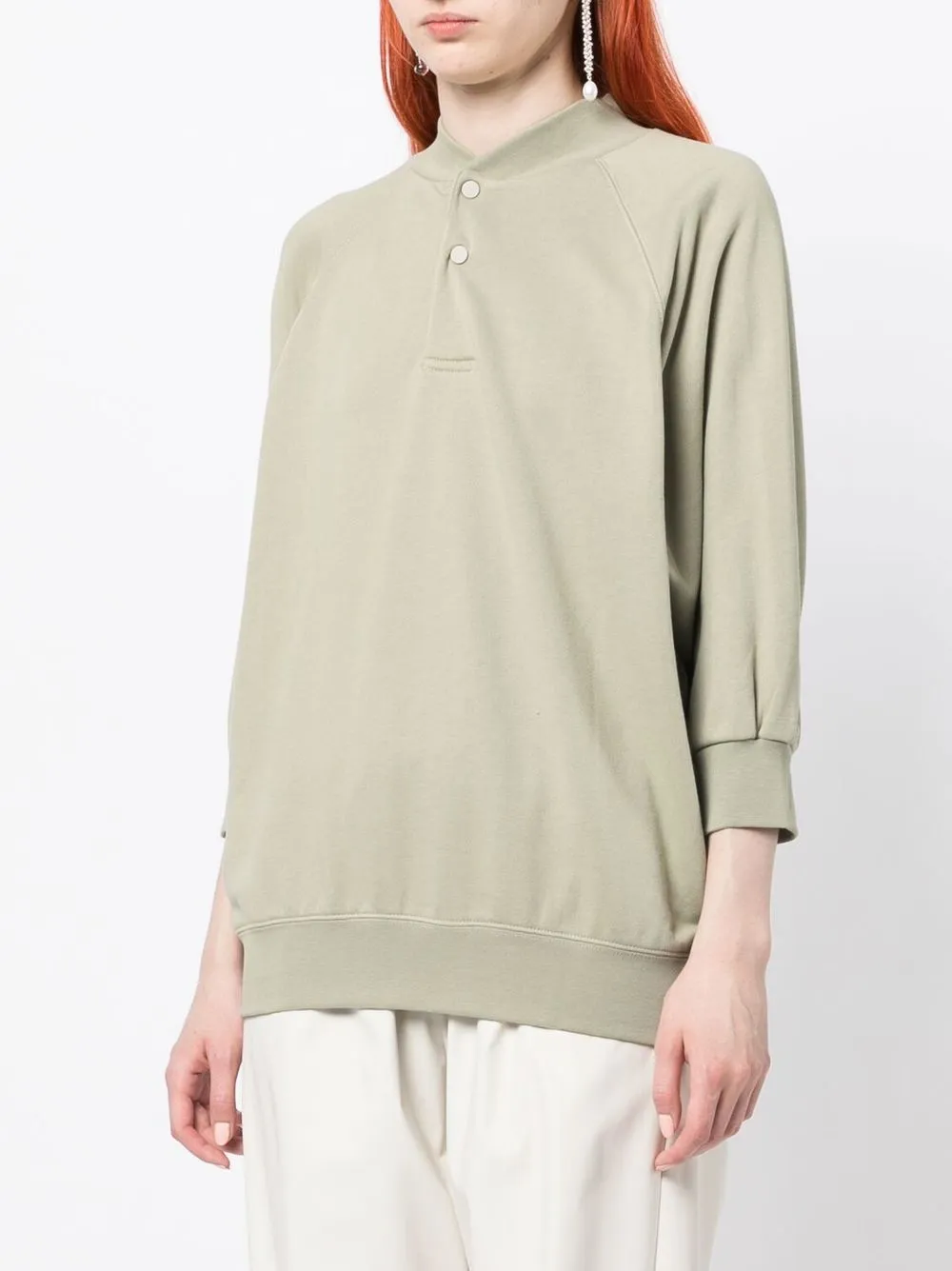  Fear Of God Essentials Sweatshirt Mit Druckknöpfen   Grün 