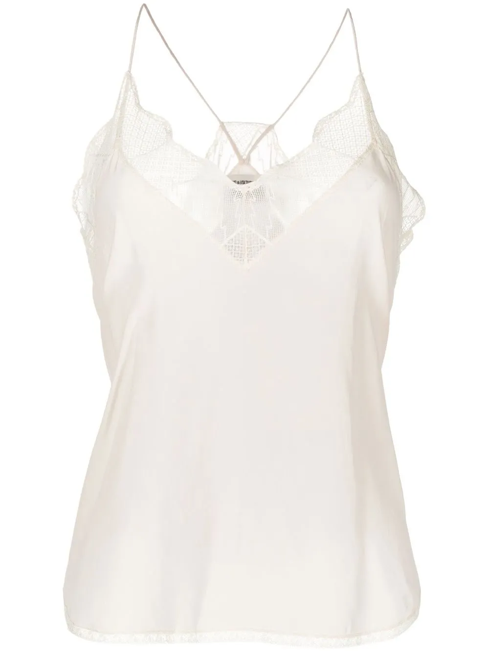 

Zadig&Voltaire top con ribetes de encaje - Blanco