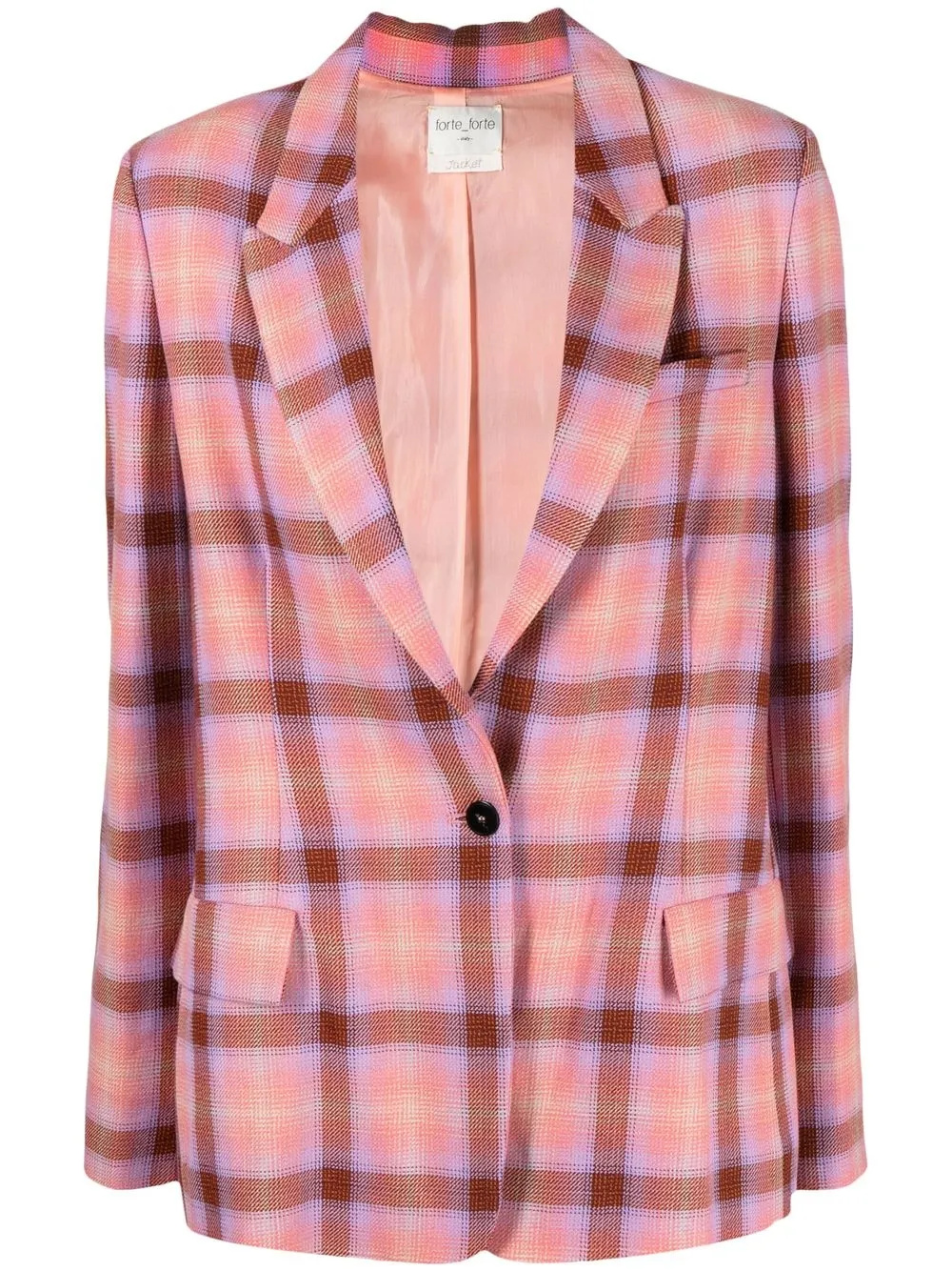 

Forte Forte blazer con botones y cuadros estampados - Rosado