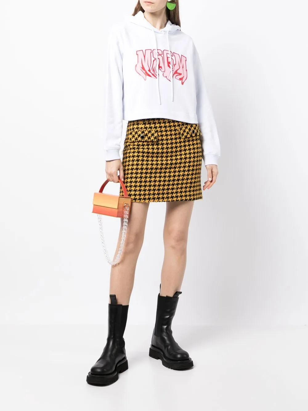 MSGM Hoodie met logoprint - Wit