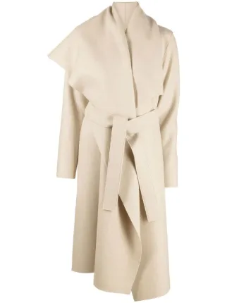 Harris Wharf London pressed wool Blanket Coat Neutrals FARFETCH EG