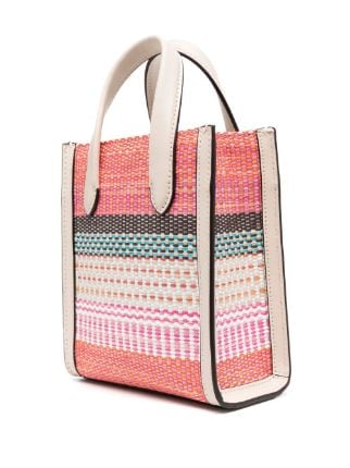 Prada Saffiano Leather And Striped Fabric Shoulder Strap in Pink