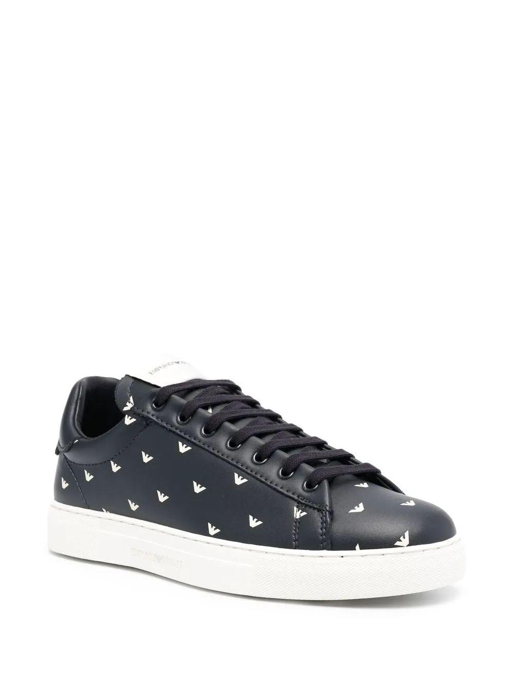 

Emporio Armani tenis con agujetas y logo estampado - Negro