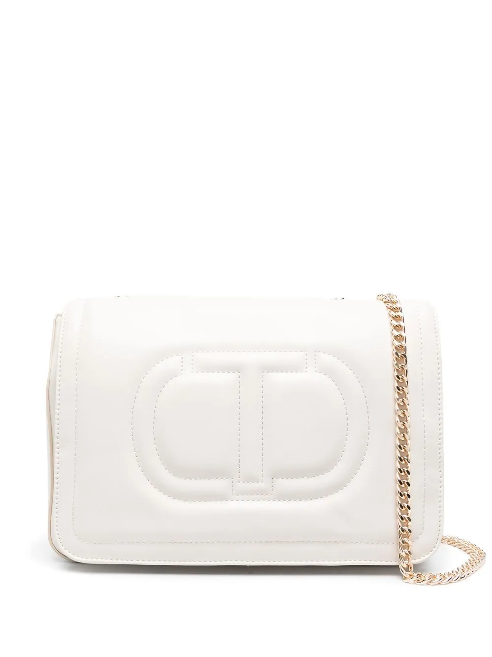 

TWINSET embossed-logo shoulder bag - Neutrals