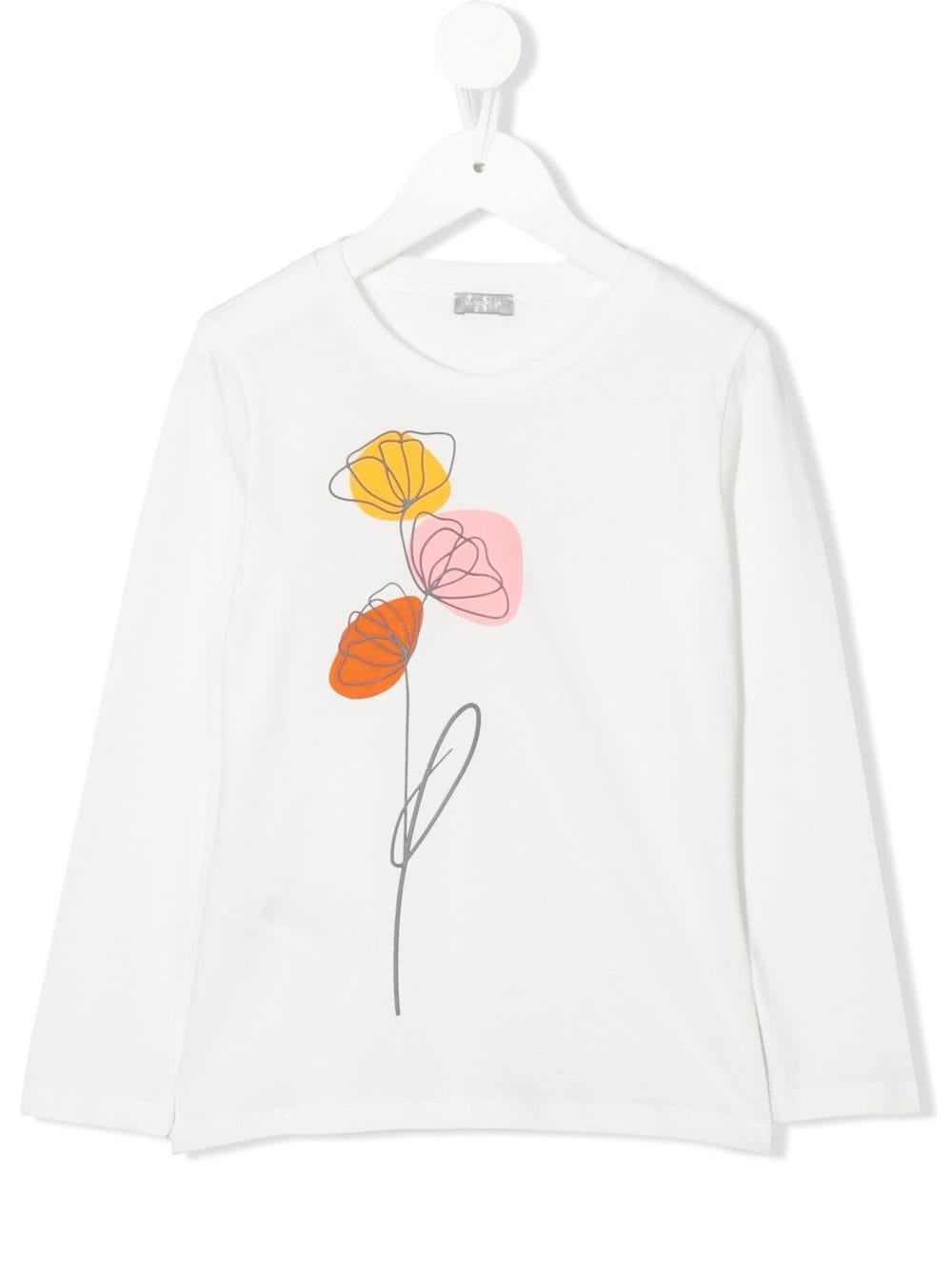 Il Gufo Babies' Cotton Flower-print T-shirt In Weiss