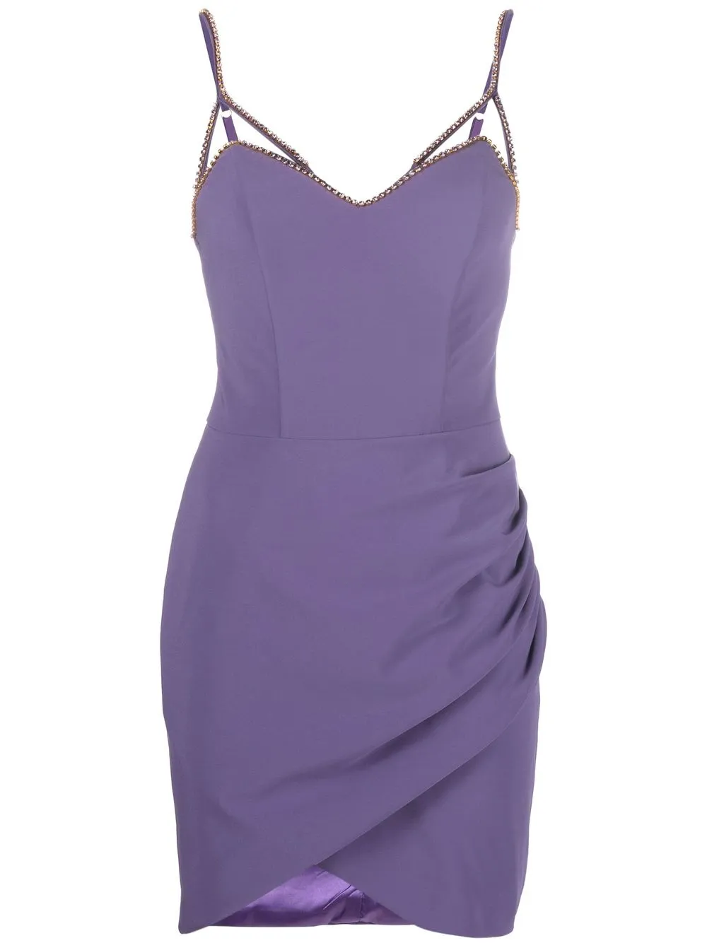 

Elisabetta Franchi crystal-embellished draped minidress - Purple