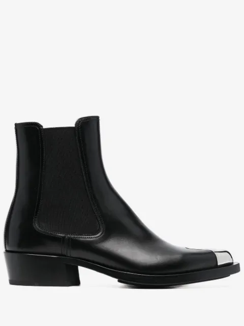 Alexander McQueen bottines en cuir à bout contrastant 35 mm
