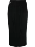 Helmut Lang cutout-detail ribbed knit skirt - Black