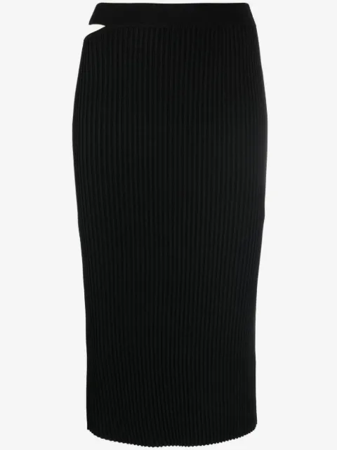 Helmut Lang cutout-detail ribbed knit skirt