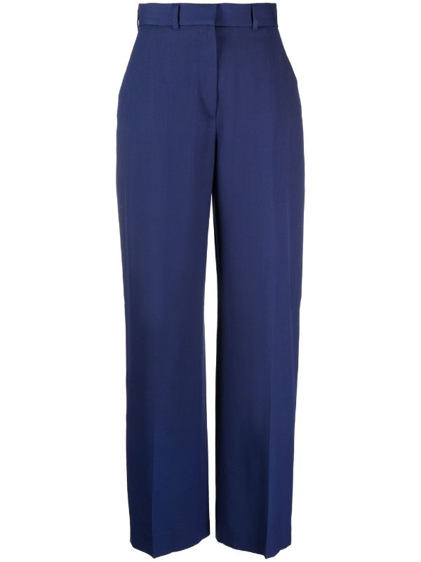 Buy Online Women Attractive Navy Blue Solid Roman Column Trousers at best  price  Plussin