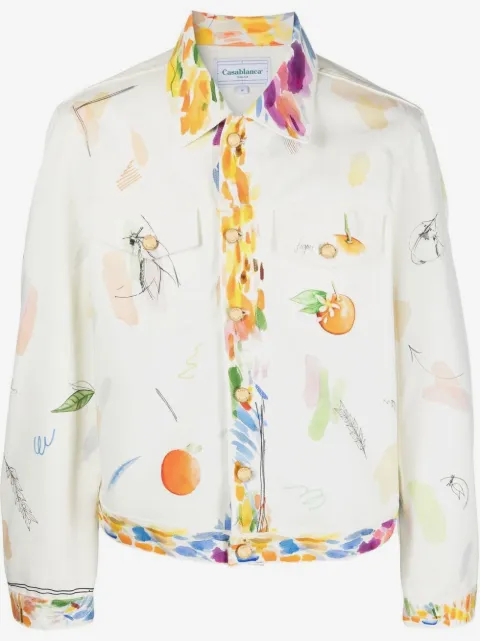Casablanca fruit-print cotton jacket