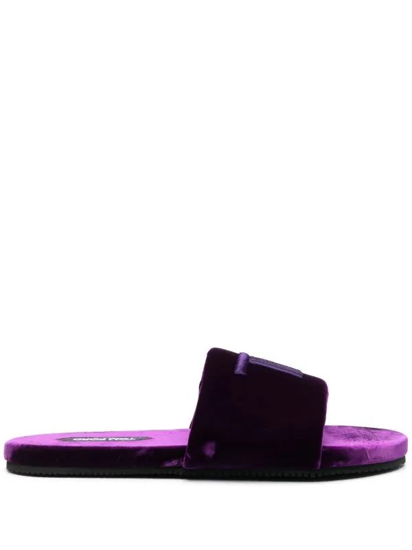 Velvet slide sandals top