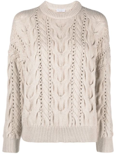 Brunello Cucinelli openwork cable-knit jumper Women