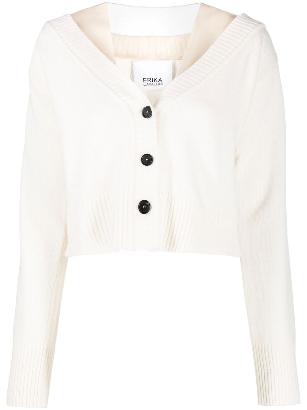 Shop Erika Cavallini Button-front Knitted Cardigan In Nude