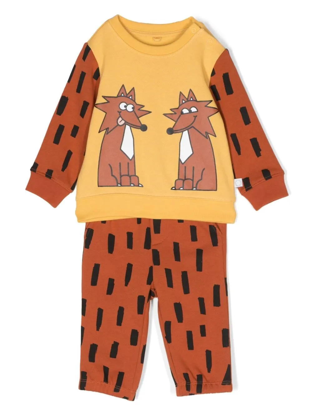 

Stella McCartney Kids traje deportivo con zorro estampado - Naranja