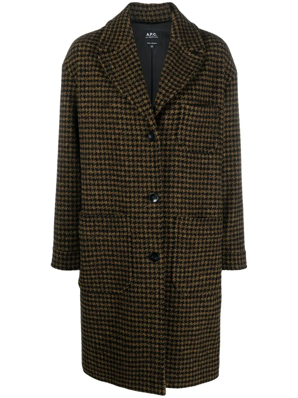 

A.P.C. houndstooth wool coat - Brown