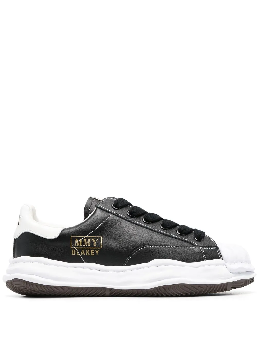 

Miharayasuhiro Modified tenis bajos con logo estampado - Negro