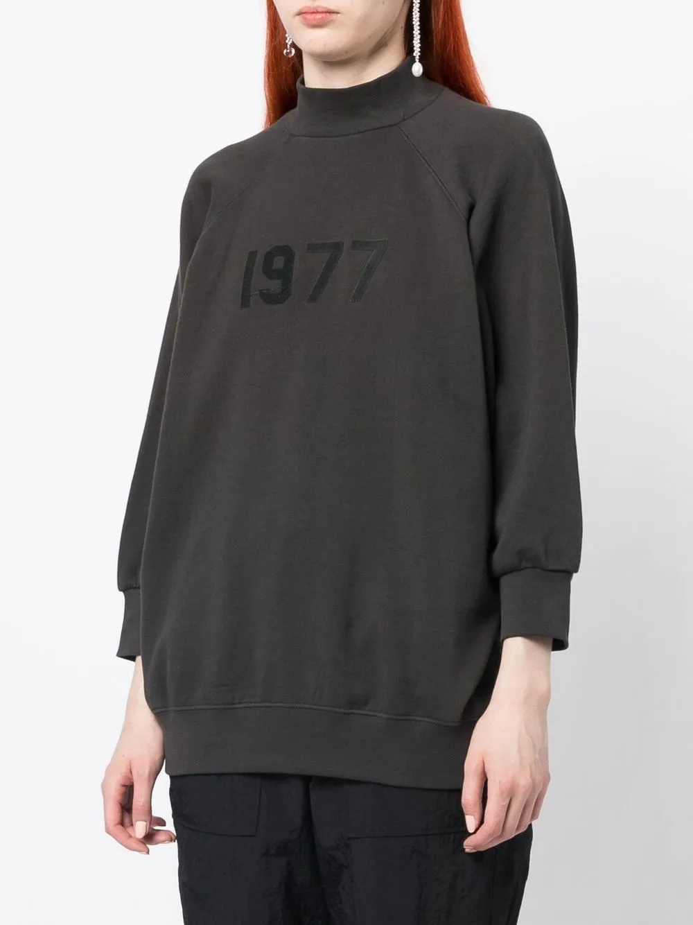  Fear Of God Essentials 1977-print Detail Sweatshirt - Grey 