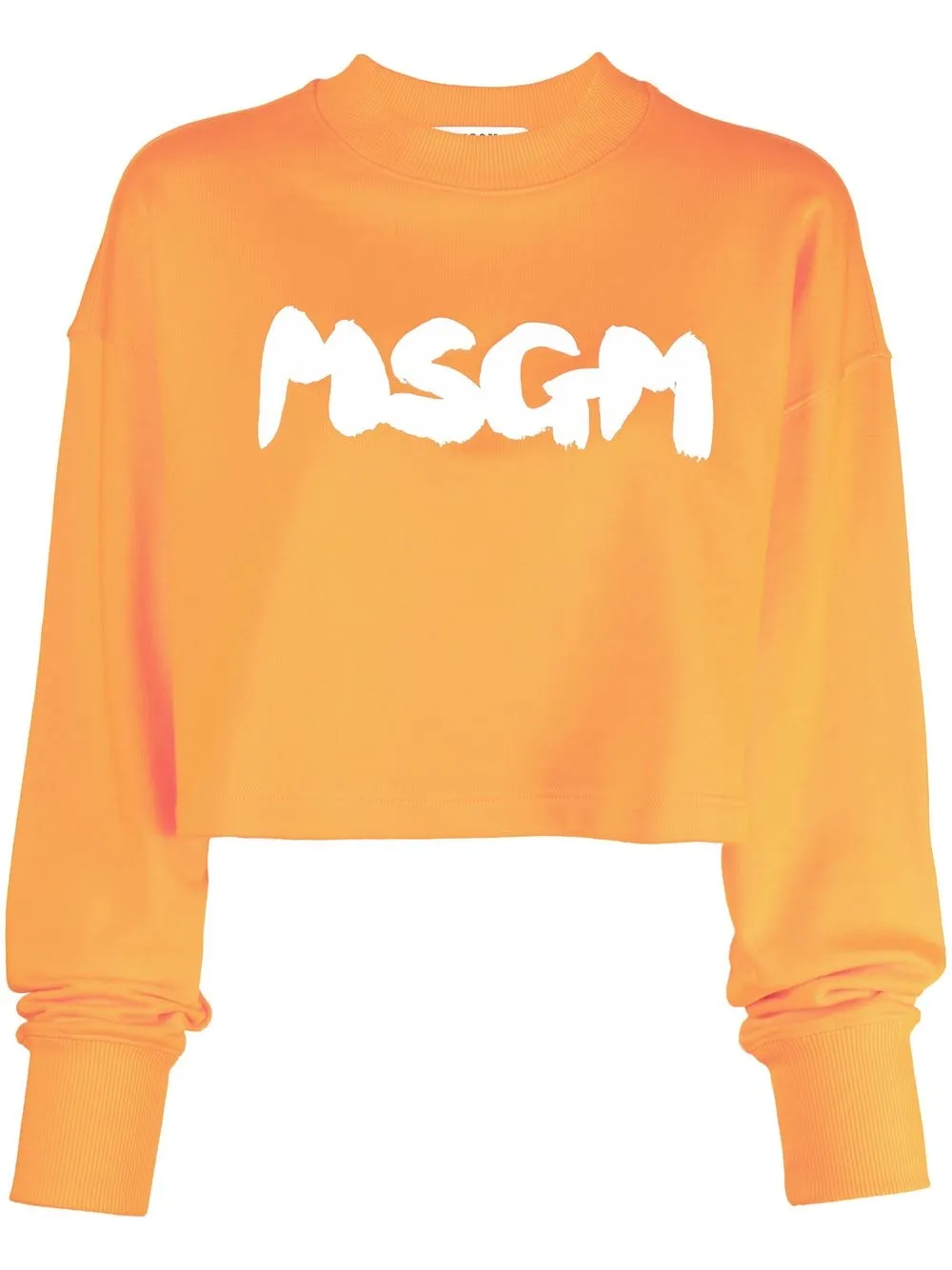 

MSGM logo-print cropped sweatshirt - Orange