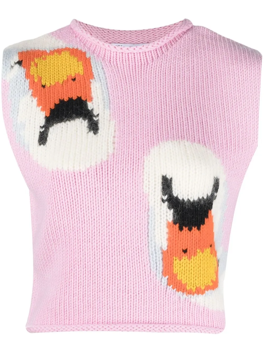 

JW Anderson top tejido de intarsia - Rosado