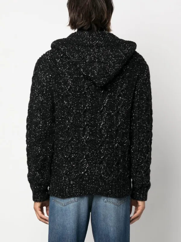 Saint Laurent chunky knit Hooded Cardigan Farfetch