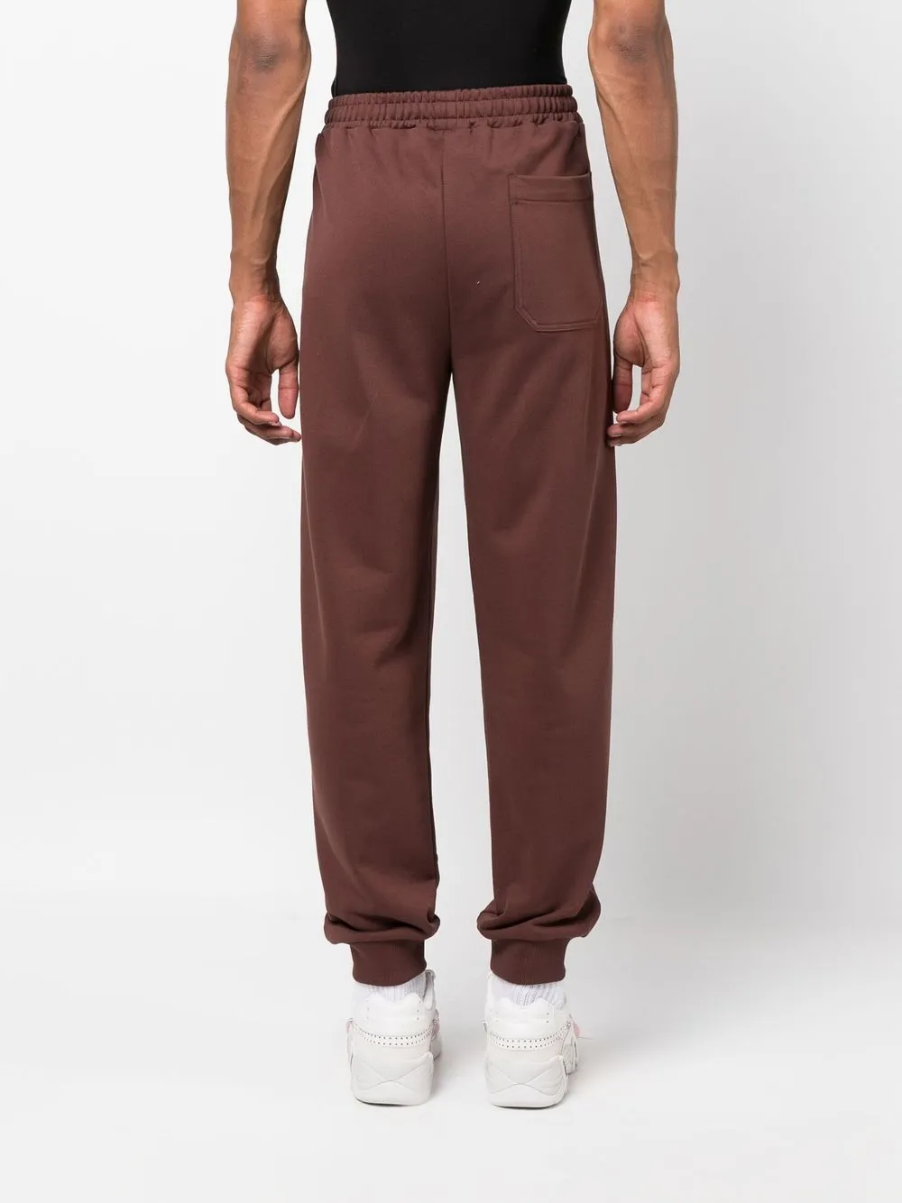 Helmut Lang Logo-patch Tapered Joggers In Braun