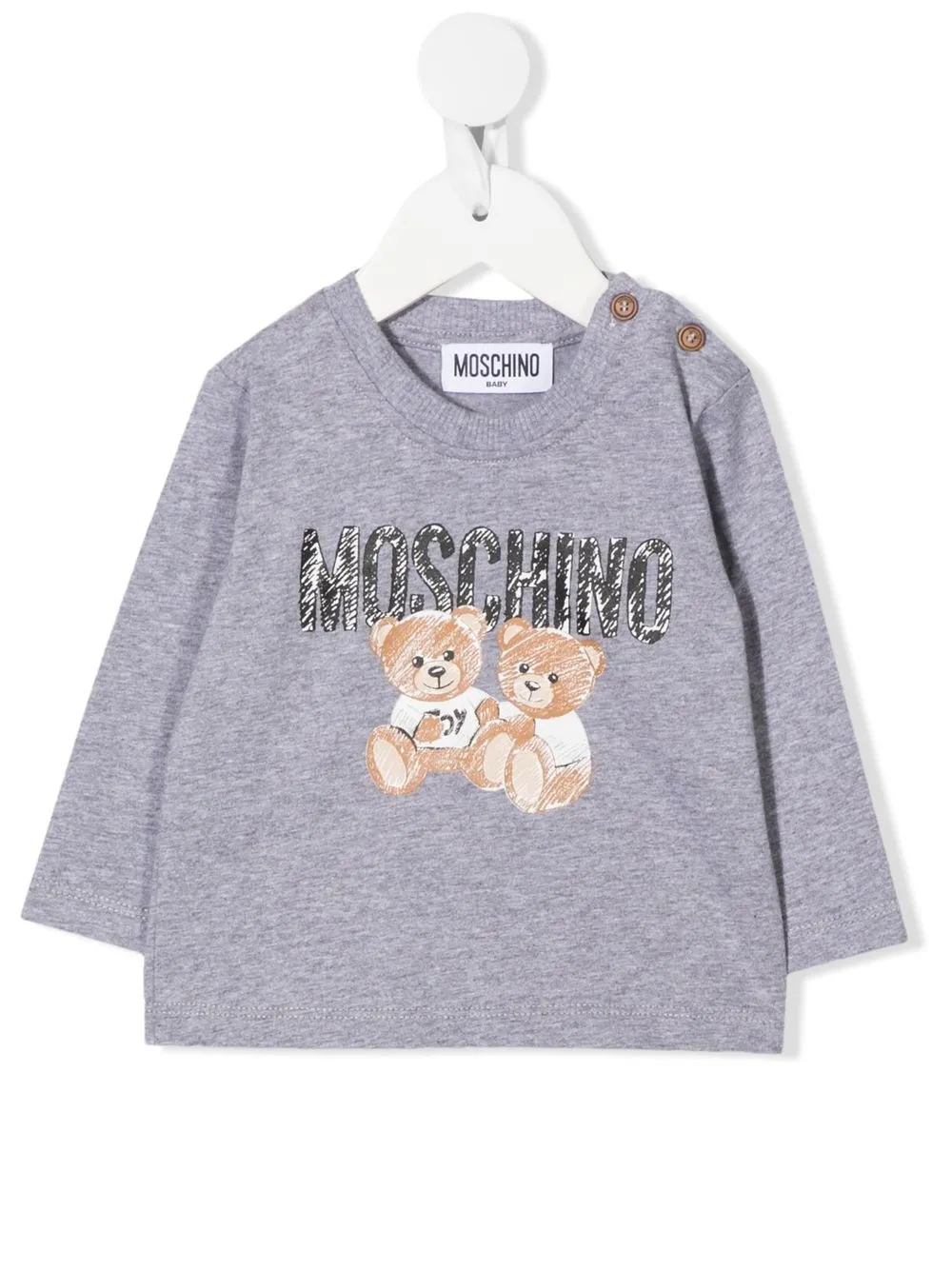 

Moschino Kids playera con logo estampado - Gris