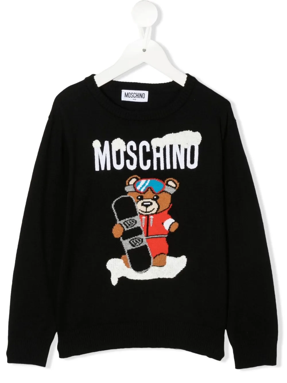 

Moschino Kids suéter tejido con logo estampado - Negro