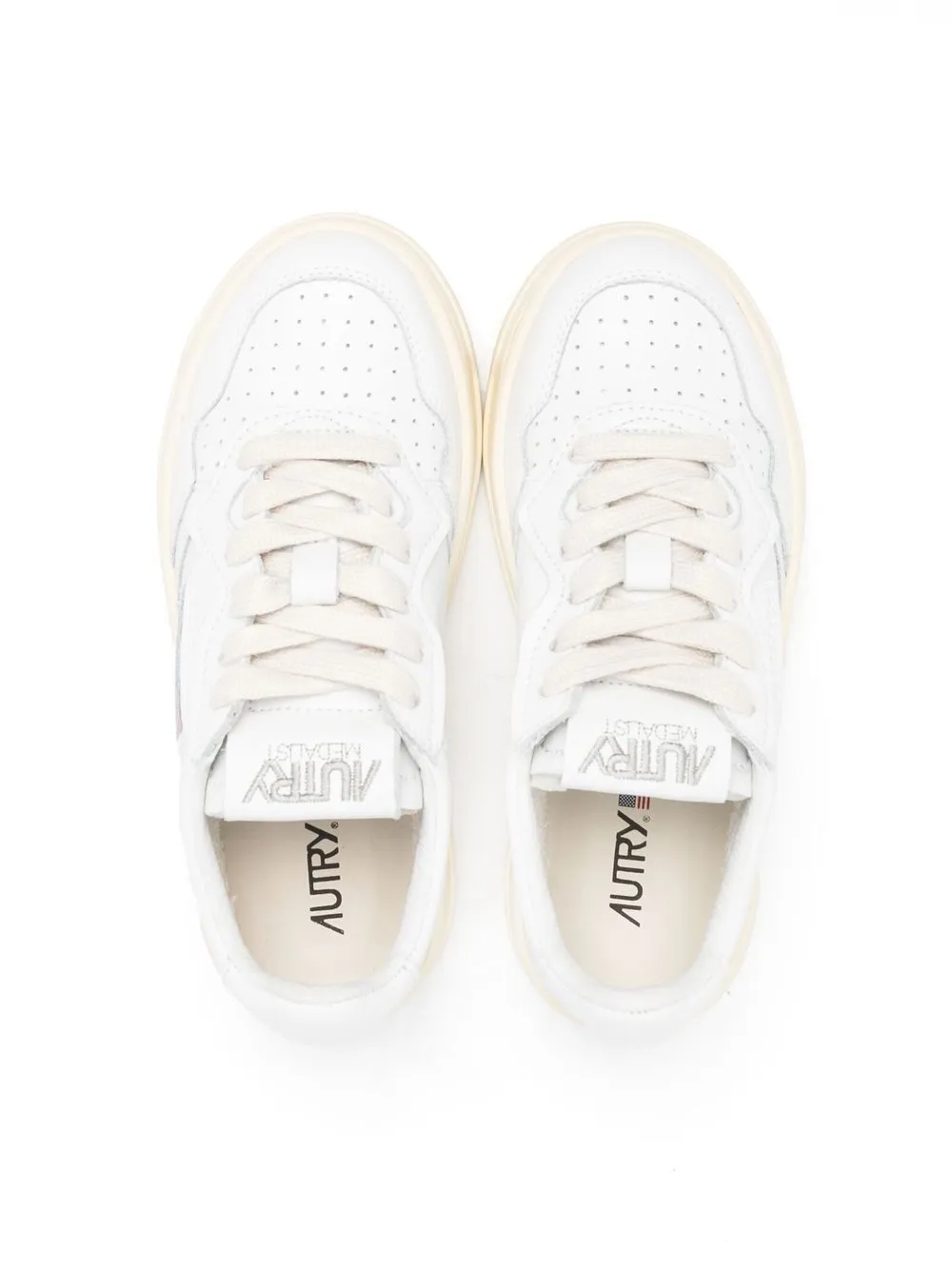  Autry Kids Perforated-detailing Low-top Sneakers - White 