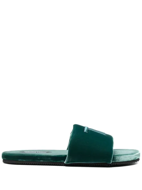 Claquettes en velours à motif monogrammé - TOM FORD - Modalova