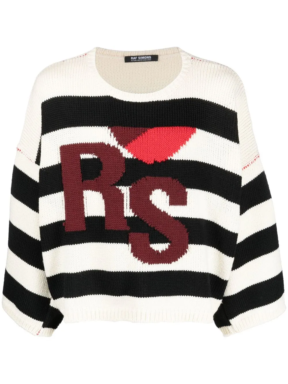 

Raf Simons suéter tejido oversize con logo en intarsia - Negro