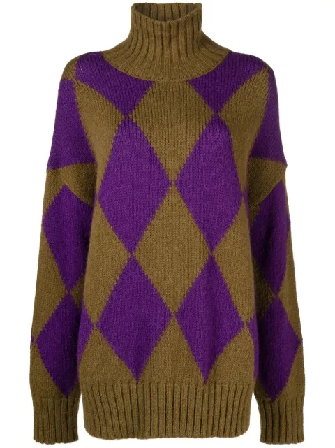 La DoubleJ argyle intarsia knit jumper