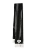 Barrie stripe-print logo-crest scarf - Black