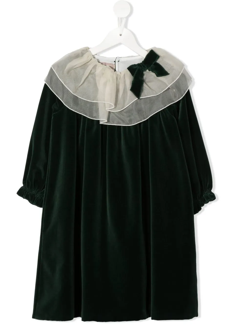 

La Stupenderia velvet-effect bow-detail dress - Green