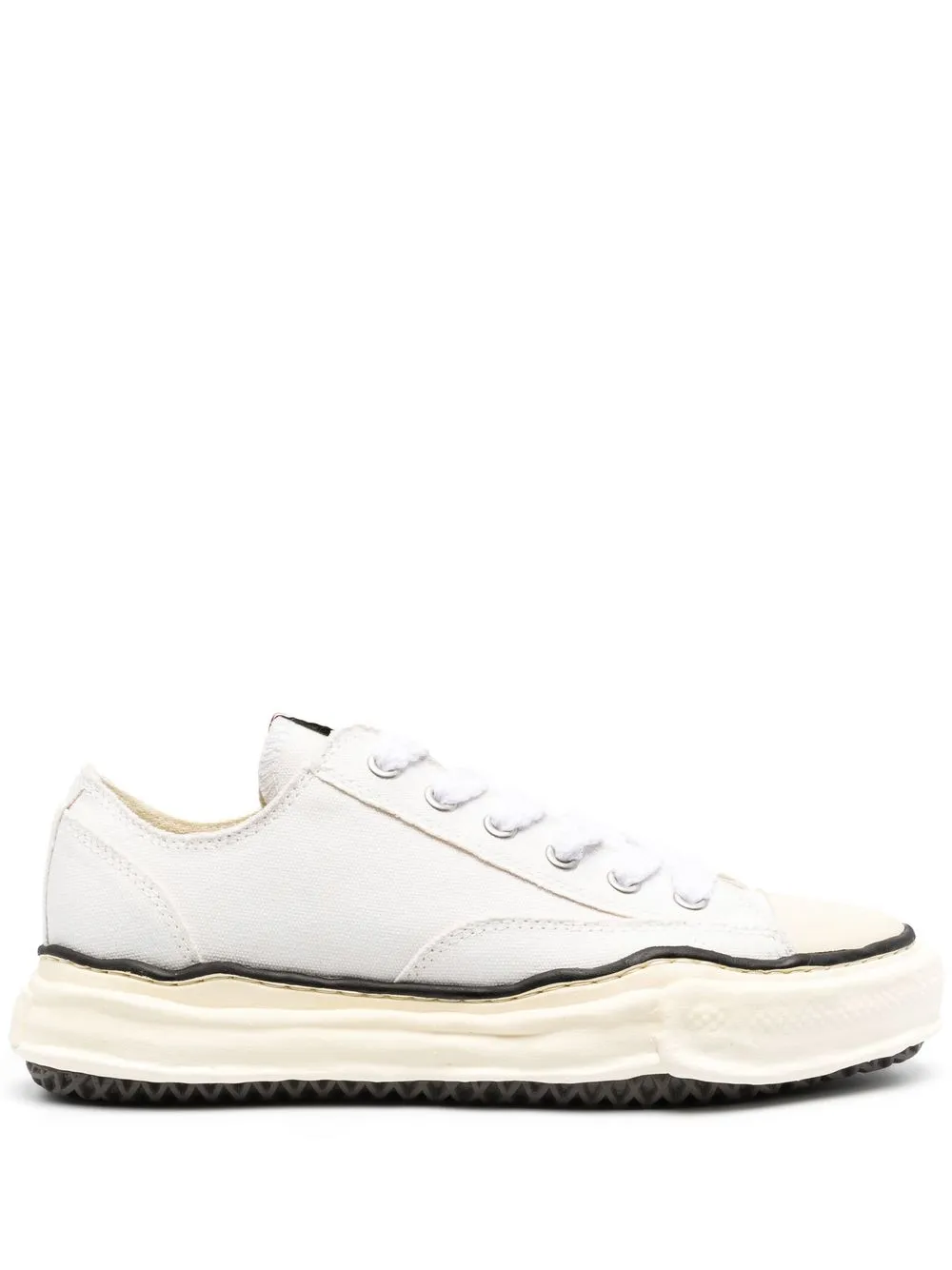 

Miharayasuhiro Modified tenis bajos con agujetas - Blanco