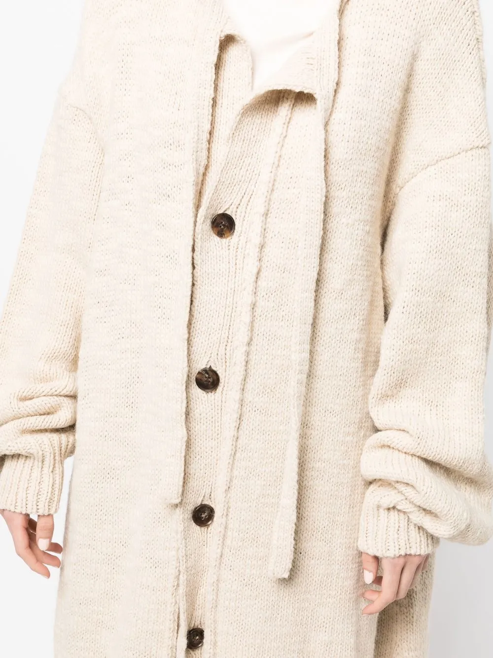 Yohji Yamamoto Cardigan Longo De Tricô Com Abotoamento Farfetch