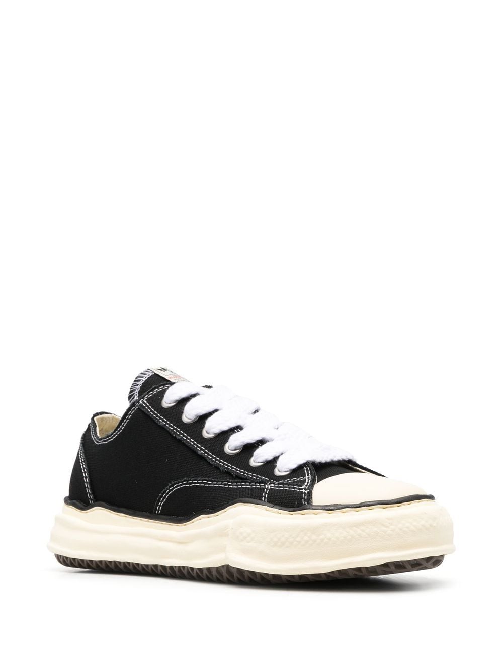Shop Miharayasuhiro Logo-patch Lace-up Sneakers In Black