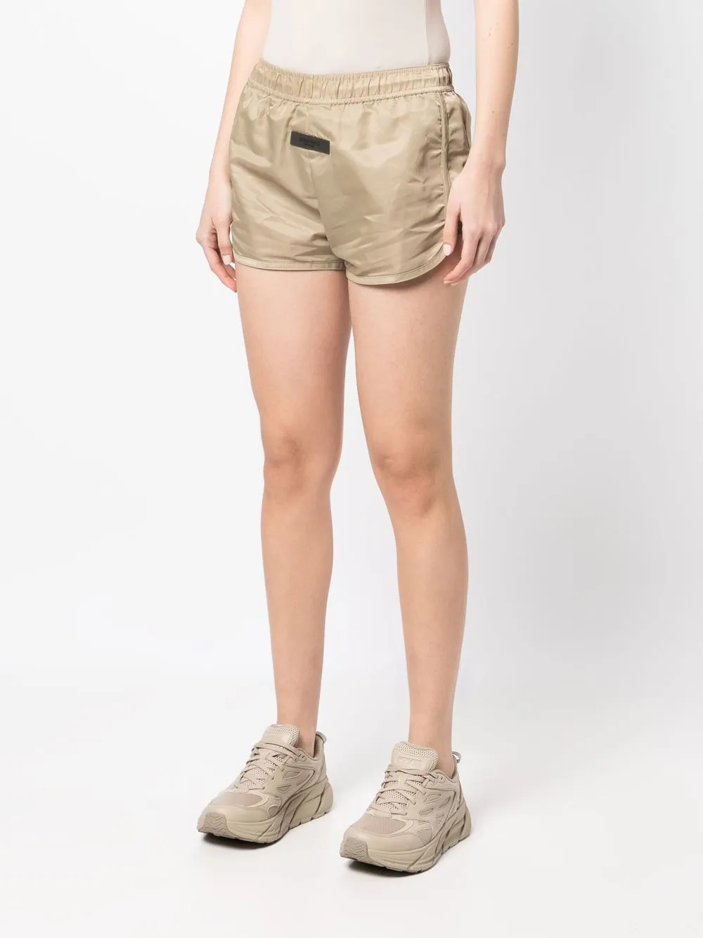  Fear Of God Essentials Logo-patch Track Shorts - Green 