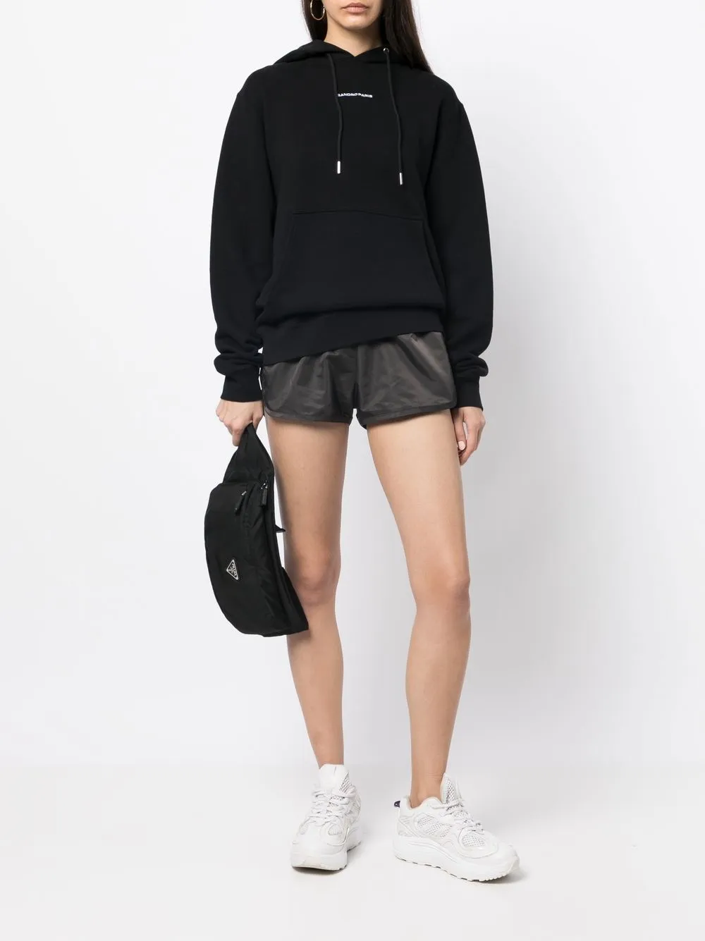 Entro Walnut Faux Leather Patch Pocket Mini Shorts