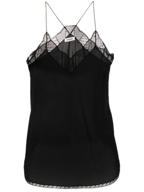 Zadig&Voltaire lace-trim slip top