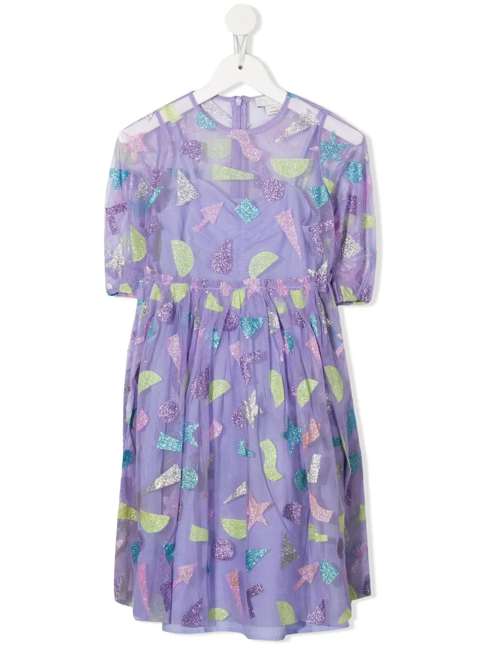 

Stella McCartney Kids vestido midi con glitter - Morado