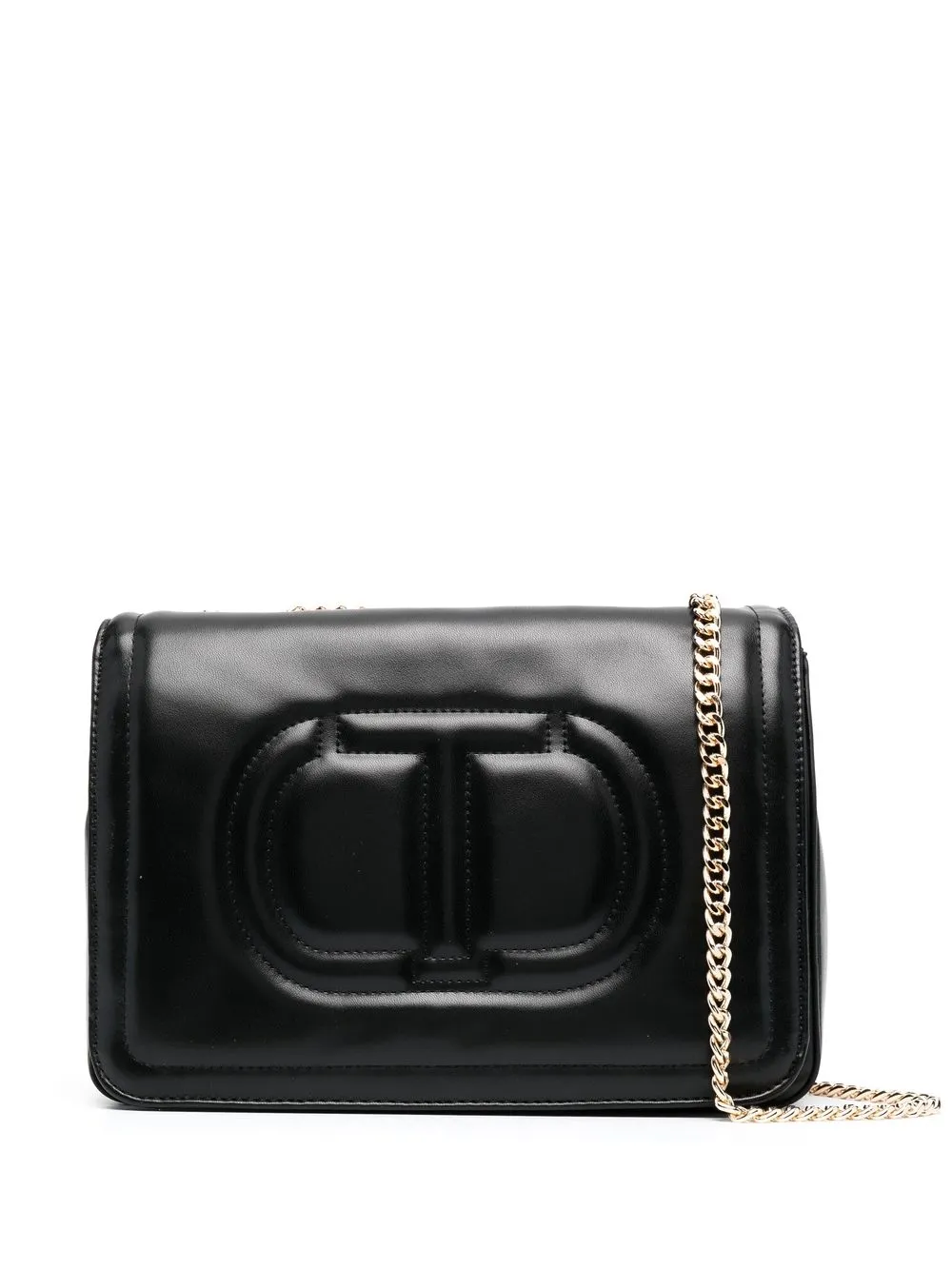 

TWINSET embossed-logo shoulder bag - Black