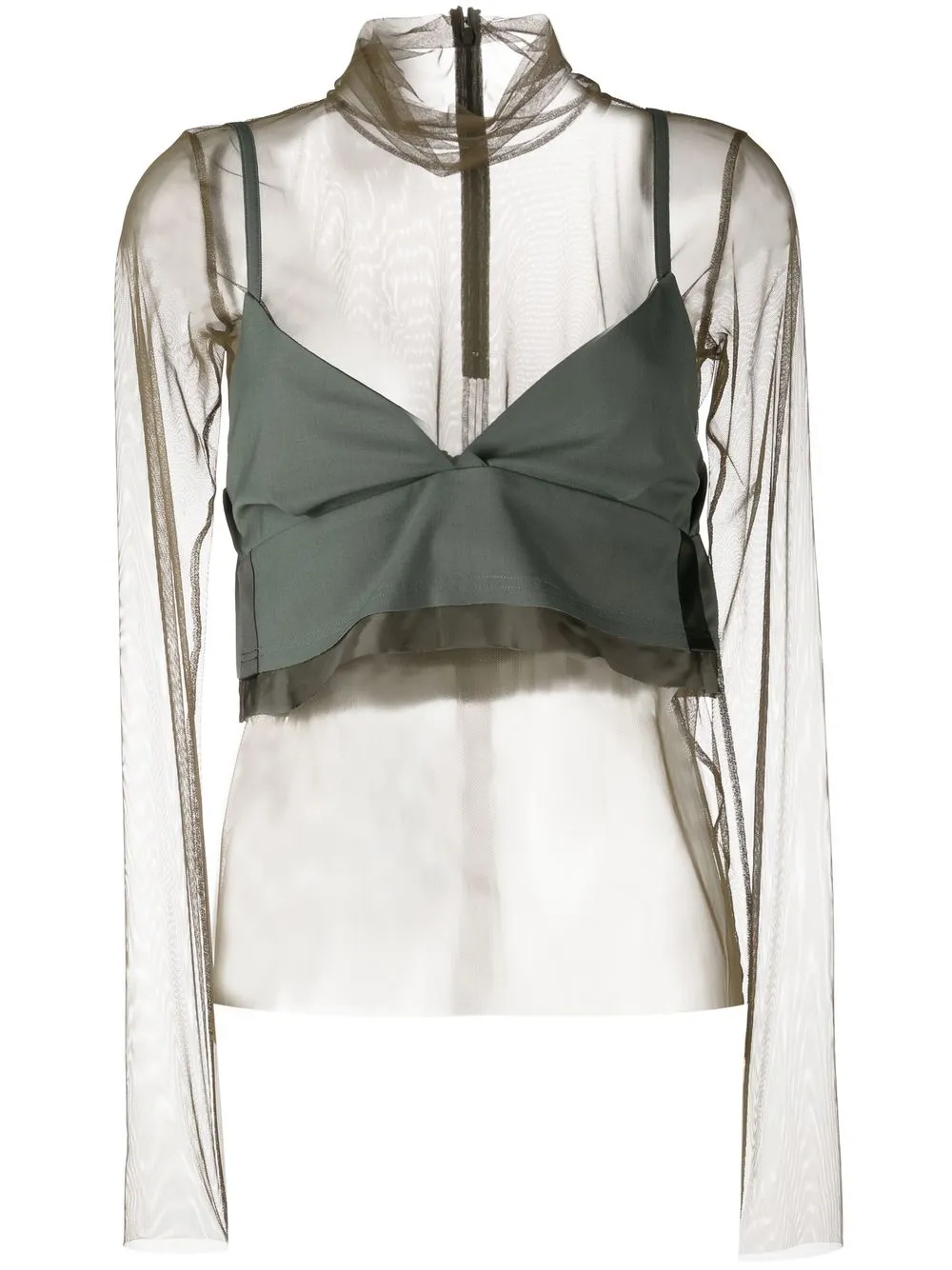 

sacai long-sleeve layered top - Green