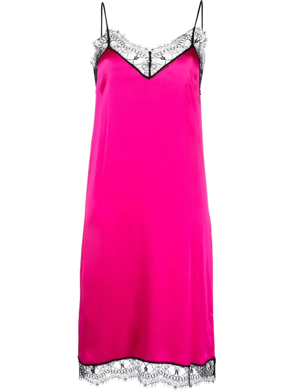 

AMI Paris lace-trim slip dress - Pink