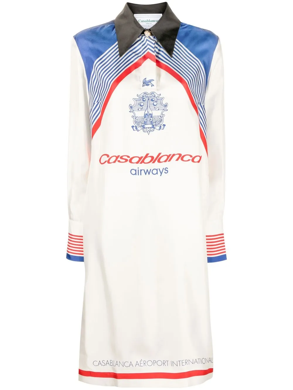 

Casablanca Airways polo dress - White